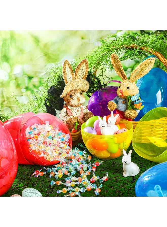 Funtery 8 Pcs Jumbo Easter Eggs 10 Inch Plastic Giant Easter Eggs with Handles, Clear Large Baskets Fillable Big Bunny Egg Shaped Baskets Containers Decoration (Multi Colors) - Image 4