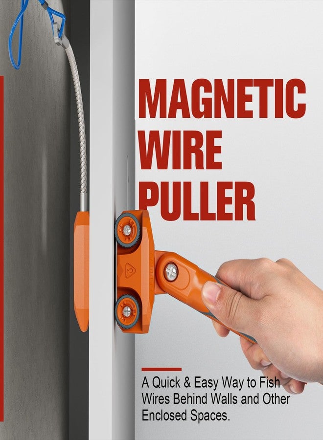 Craimil Magnetic Wire Puller for Electrical Wiring - Rare-Earth Magnets, Stainless-Steel Leader for Easy Cable Pulling in Walls & Tight Spaces, Doubles as Stud Finder, Includes High-Quality Hard Plastic Case - Image 2