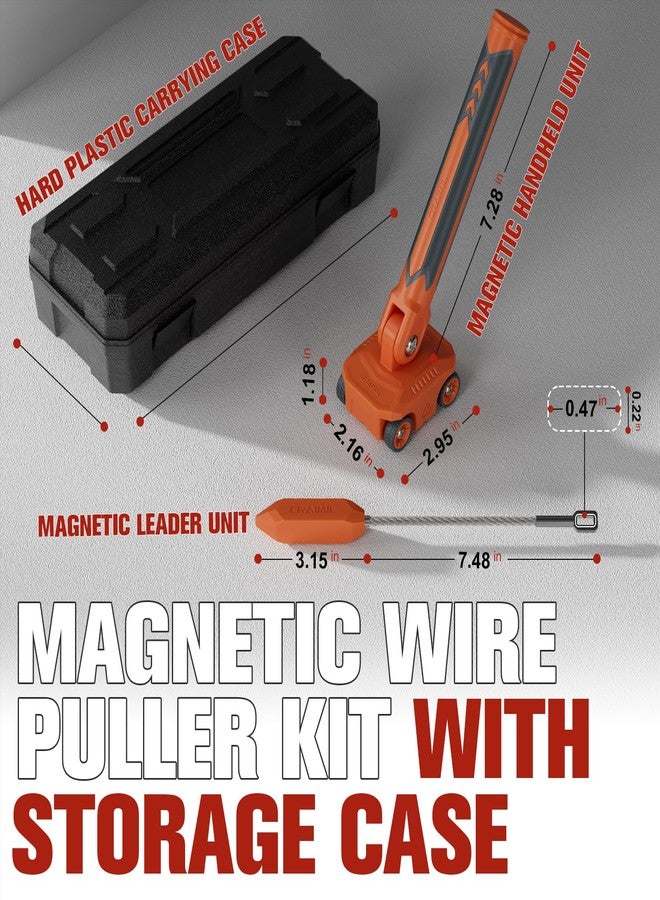 Craimil Magnetic Wire Puller for Electrical Wiring - Rare-Earth Magnets, Stainless-Steel Leader for Easy Cable Pulling in Walls & Tight Spaces, Doubles as Stud Finder, Includes High-Quality Hard Plastic Case - Image 3