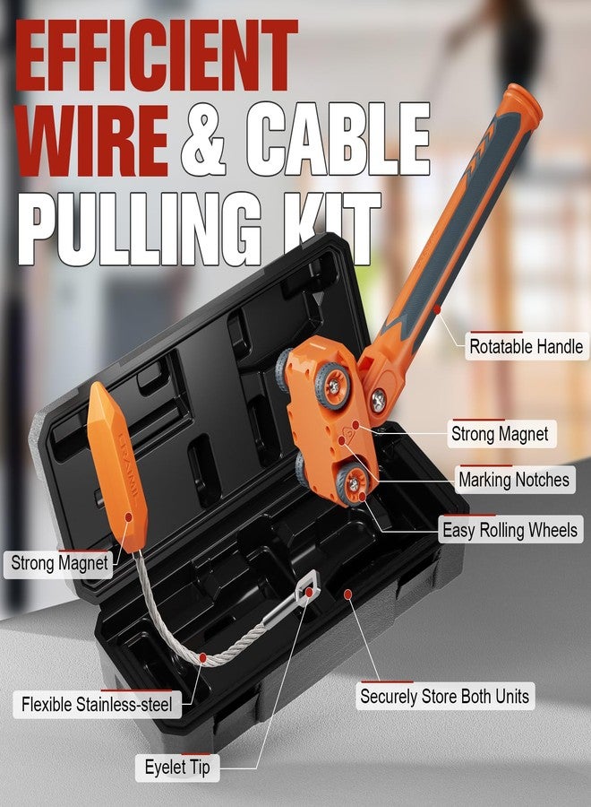 Craimil Magnetic Wire Puller for Electrical Wiring - Rare-Earth Magnets, Stainless-Steel Leader for Easy Cable Pulling in Walls & Tight Spaces, Doubles as Stud Finder, Includes High-Quality Hard Plastic Case - Image 4