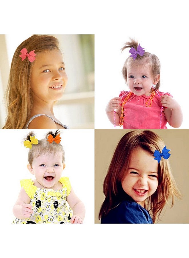 EWINEVER 40 Pieces Baby Hair Clips Mini Hair Clips for Girls 2 Inch Grosgrain Ribbon Hair Bows Baby Girls Alligator Hair Barrettes Hair Accessories for Girls Kids Baby Toddlers (20 Colors) - Image 4