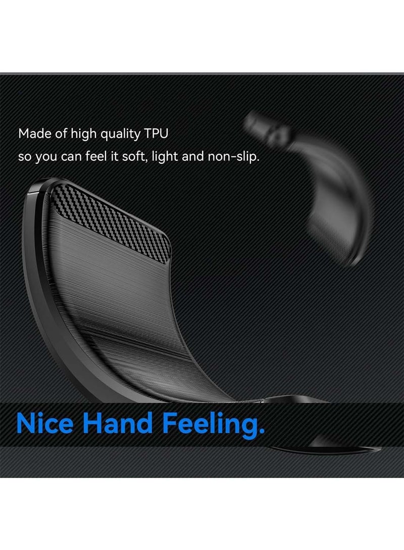 Wtech Motorola Edge 50 Fusion 5G 2024 Silicone Brushed Texture Protective Case Cover - Black - Image 2