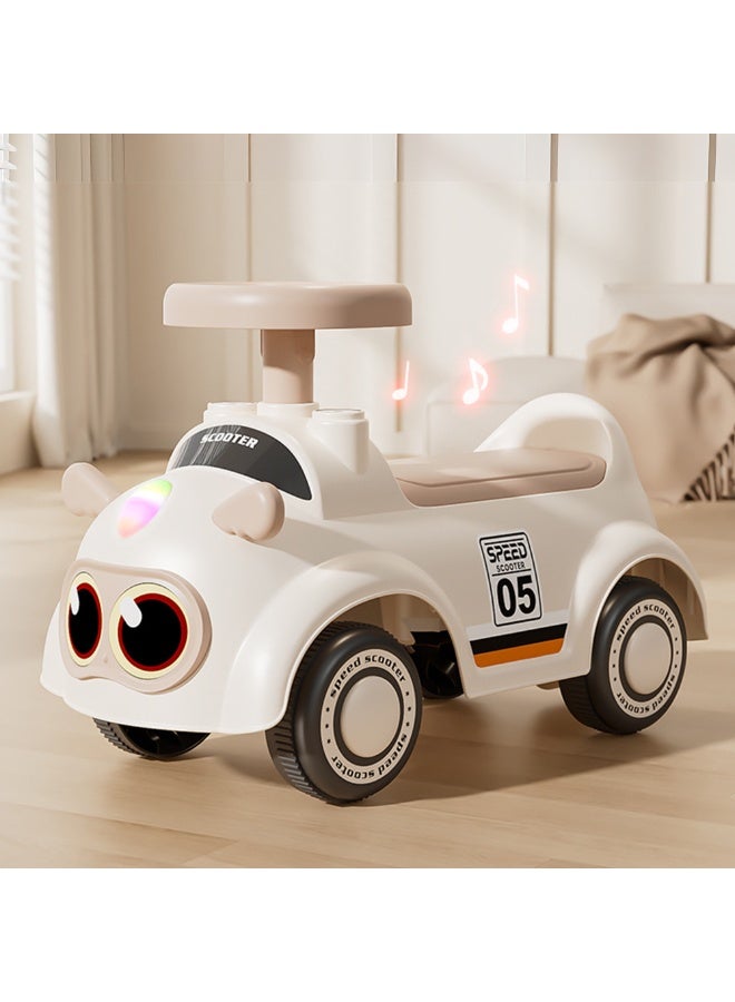 BAYBEE Buggy Baby Ride on Car for Kids, Toddler Ride on Baby Car with Lights, Music, and Storage Space | Kids Push Car for Baby | Children Push Ride on Car for Kids Toddlers 1 to 3 Years Boy Girl White - Image 1