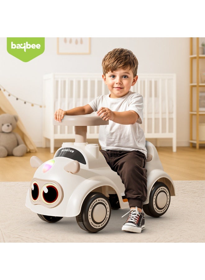 BAYBEE Buggy Baby Ride on Car for Kids, Toddler Ride on Baby Car with Lights, Music, and Storage Space | Kids Push Car for Baby | Children Push Ride on Car for Kids Toddlers 1 to 3 Years Boy Girl White - Image 2