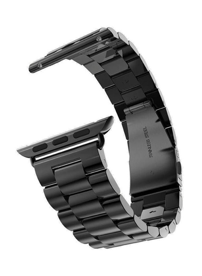 إسكدنيا سوار من الستانلس ستيل لساعة أبل 42 مليمتراً أسود