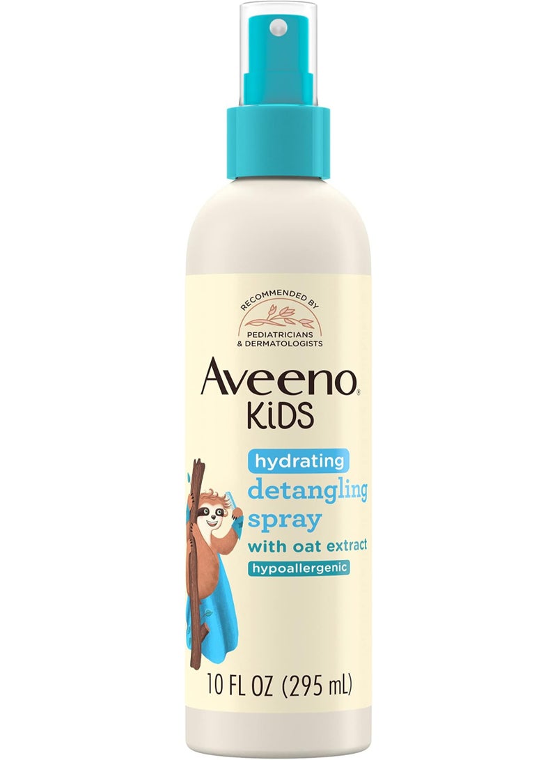 Aveeno Kids Hydrating Detangling Spray with Oat Extract, Quickly & Gently Detangles Kids' Hair, Tear-Free & Suitable for Skin & Scalp, Light Fragrance, Hypoallergenic, 10 fl. Oz