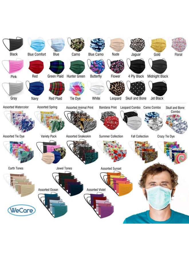 WeCare Disposable Face Mask Individually Wrapped - 50 Pack, Black 4 Ply Masks - Image 5