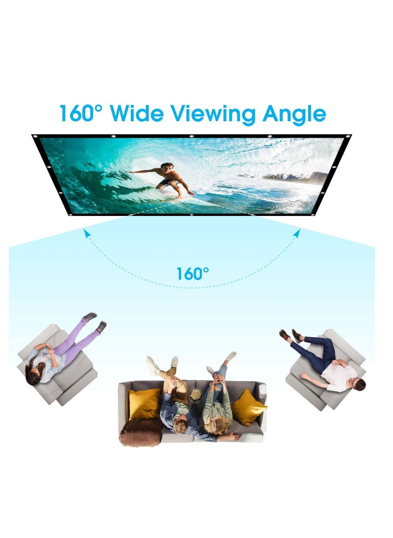 Projector Screen, 120 inch Outdoor Projector Screen, 16:9 Foldable Anti-Crease Portable Projection Movies Screens, Double Sided Washable, for Home Theater, Camping Party, Office - Image 3