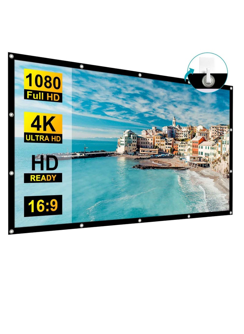 Projector Screen, 120 inch Outdoor Projector Screen, 16:9 Foldable Anti-Crease Portable Projection Movies Screens, Double Sided Washable, for Home Theater, Camping Party, Office - Image 1