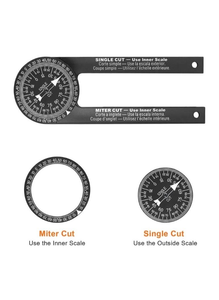 Generic - Woodworking Scale Miter Saw Protractor Angle Level with Pencil Carpenter Angle Finder Measure Ruler Meter - Image 1