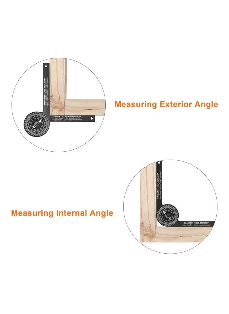 Generic - Woodworking Scale Miter Saw Protractor Angle Level with Pencil Carpenter Angle Finder Measure Ruler Meter - Image 1