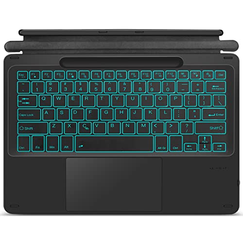 XIWMIX Type Cover for Microsoft Surface Pro 11/Pro 10/Pro 9/Pro 8/Pro X 13 Inch, Portable Bluetooth 5.1 Wireless 7-Color Backlit Surface Pro 11/10/9/8/X Keyboard with Touchpad & Pencil Holder - Black - Image 1