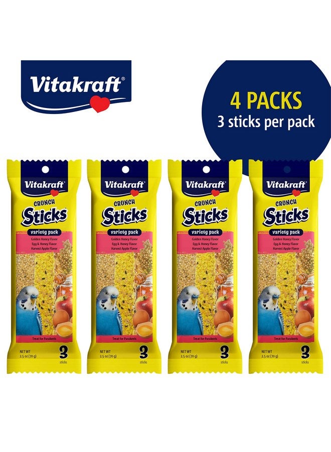 فيتاكرافت لعبة مكافأة الطيور الأليفة Vitakraft Crunch Sticks - عسل وبيض وتفاح - عبوة متنوعة من 12 عصا... - Image 2