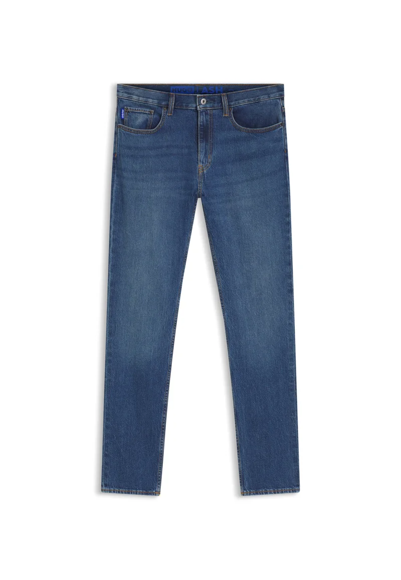 HUGO Dark Blue Slim-fit jeans in mid-blue stretch denim for Men | Best Price UAE