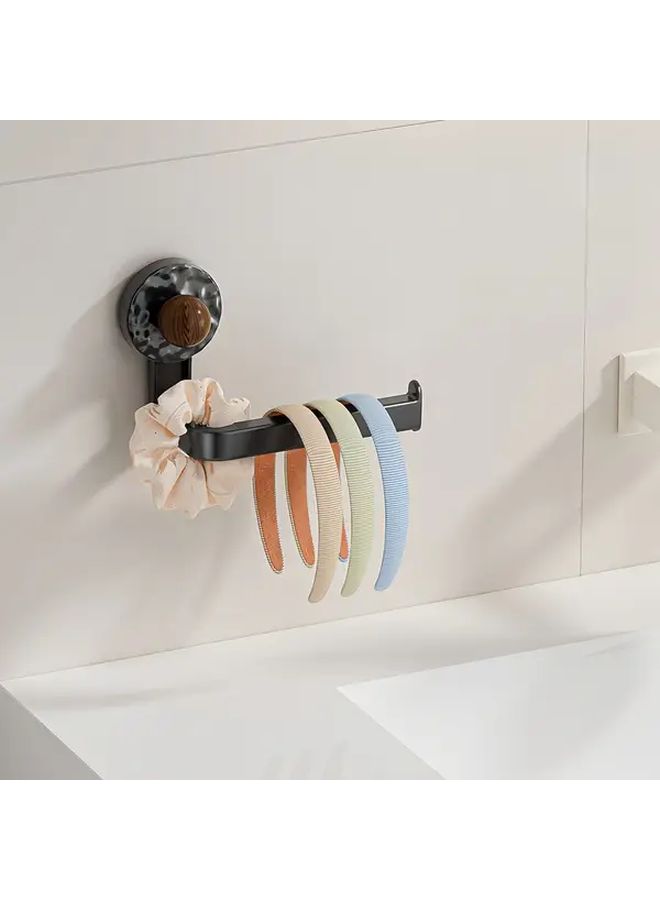 Black No Drill Toilet Paper Holder Wall Mounted Adhesive Bathroom Storage Organizer - Image 4