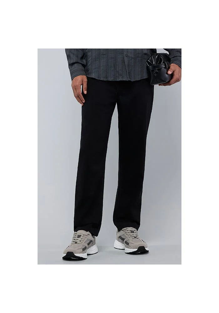 R&b  Solid Straight Fit Jeans with Button Closure for Men | Best Price UAE