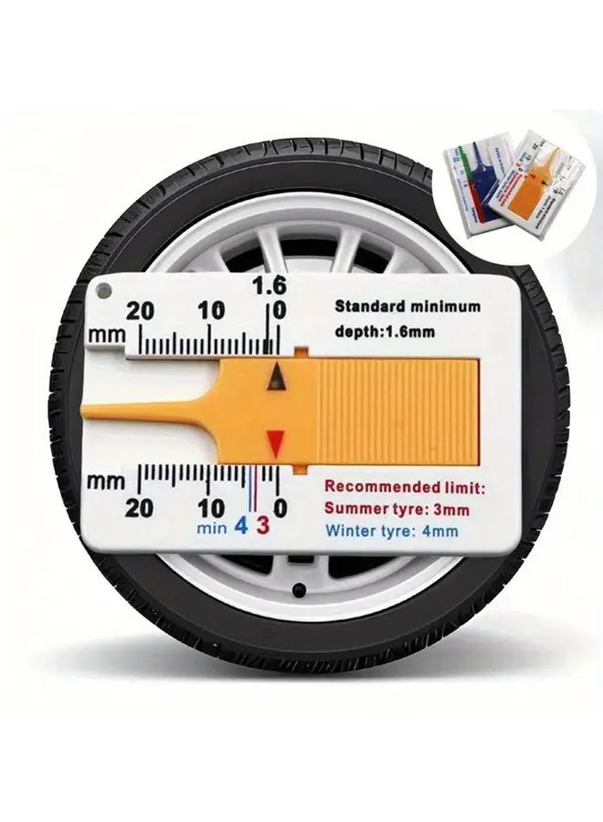 2Pcs Tire Tread Depth Gauge Dual Scale Caliper for Car Truck Trailer - Image 1
