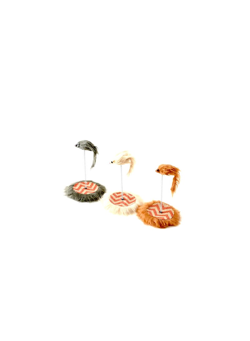 لعبة قطة واحدة على شكل فأر تصدر صوتًا - لعبة قطة مع زنبرك فأر - لون عشوائي - Image 1