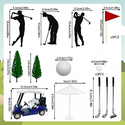 KDPATFAV 2026 New Golf Cake Decorations Heading for The Blue Cake Topper Birthday Decorations for Golfers with Cart Flag Golf Ball for Men Sport Golf Theme Party Supply - Image 5