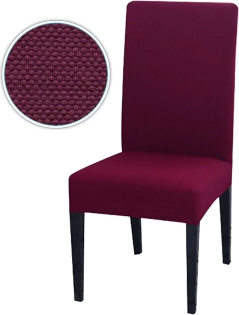 Elgeyar Honeycomb Lycra Fabric Chair Cover Elastic Chair Cover 1 Piece (Claret Red)