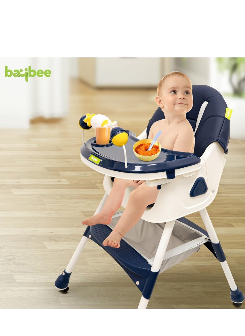 Generic - High Chair with Play Bar and Adjustable Chair Back | Newborn Feeding Chair | Chair with Removable and Adjustable Double Meal Tray E560 (Blue) - Image 1