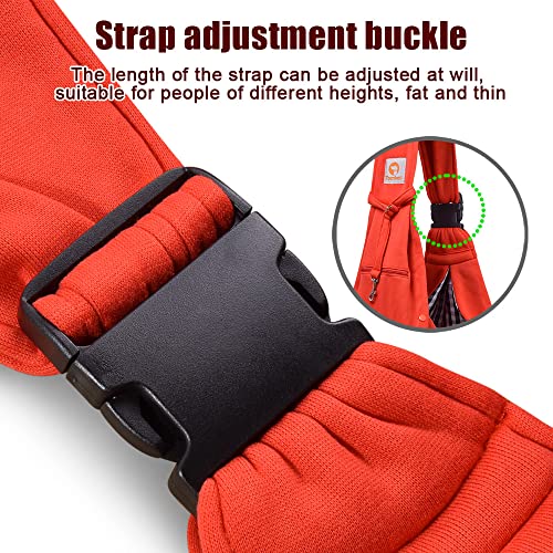 Tomkas Small Dog Sling Carrier - Zipper Pocket & Adjustable Strap - for 3-10 lbs Pets(Red) - Image 3