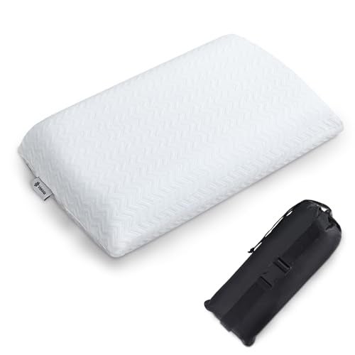 Vekkia Travel Pillow, Memory Foam Pillow Compressible Camping Pillow with Washable Cover,Ergonomic Supportive Pillow for Sleeping Ideal for Adults Kids Travel, Hiking, Airplane and Car-S - Image 1