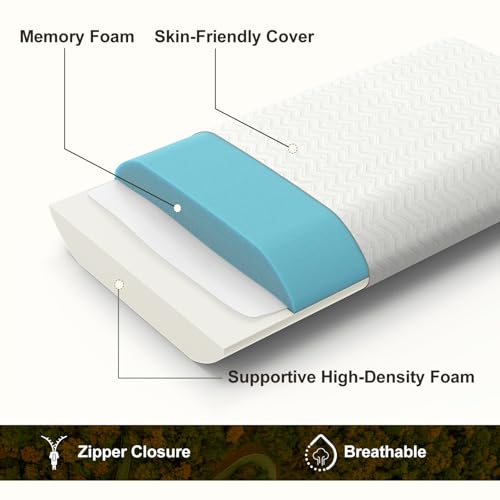 Vekkia Travel Pillow, Memory Foam Pillow Compressible Camping Pillow with Washable Cover,Ergonomic Supportive Pillow for Sleeping Ideal for Adults Kids Travel, Hiking, Airplane and Car-S - Image 4