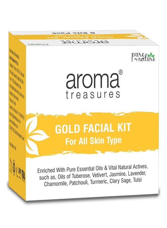 Aroma treasures Gold facial kit one time use facial kits with natural ingredients ( Pack of 6 kits )
