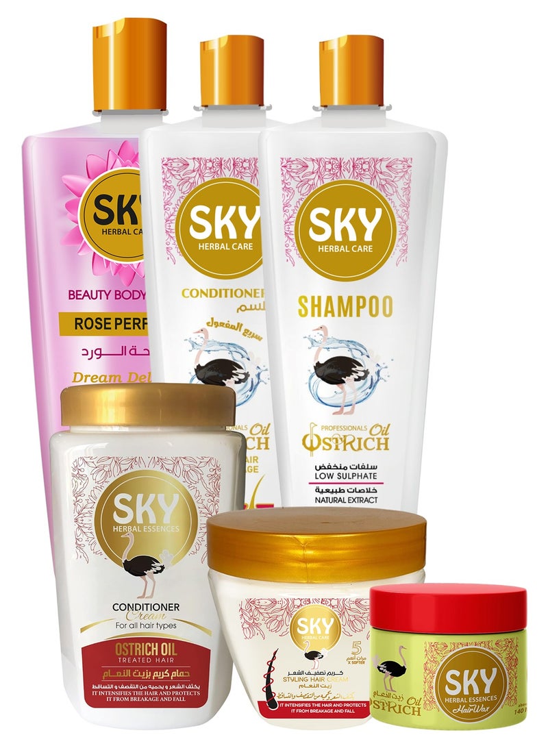 Sky Full Hair Care Set with Ostrich Oil (6 pieces) - Image 1
