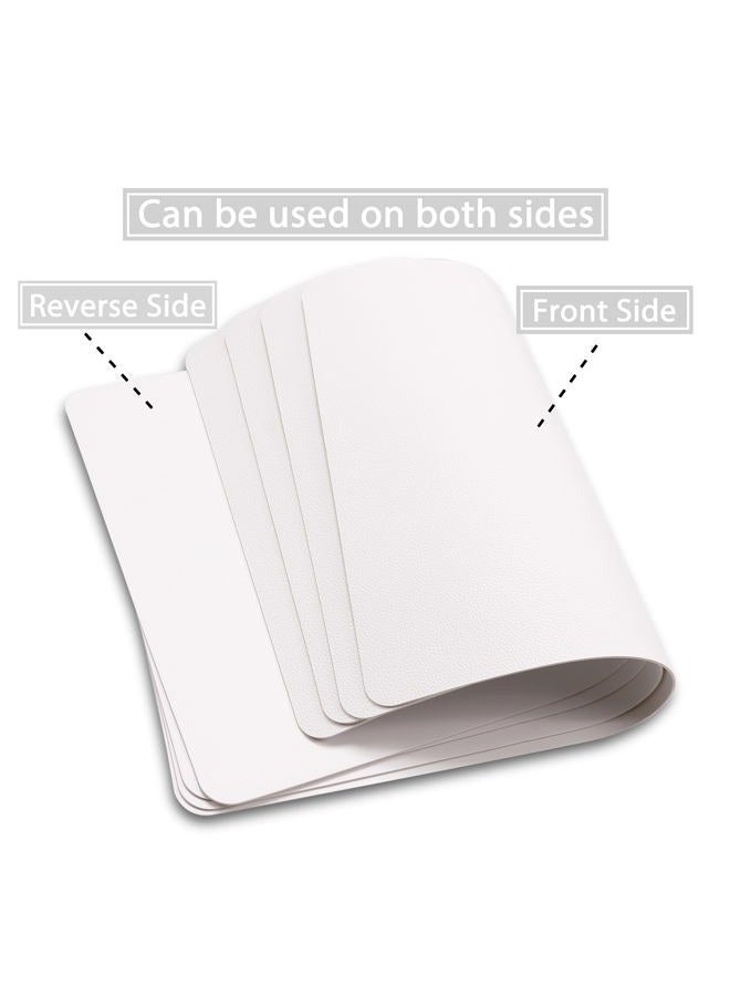 Jovono Wipeable Placemats Leather Table Mats Waterproof Heat-Resistant Easy to Clean Set of 6 White - Image 5