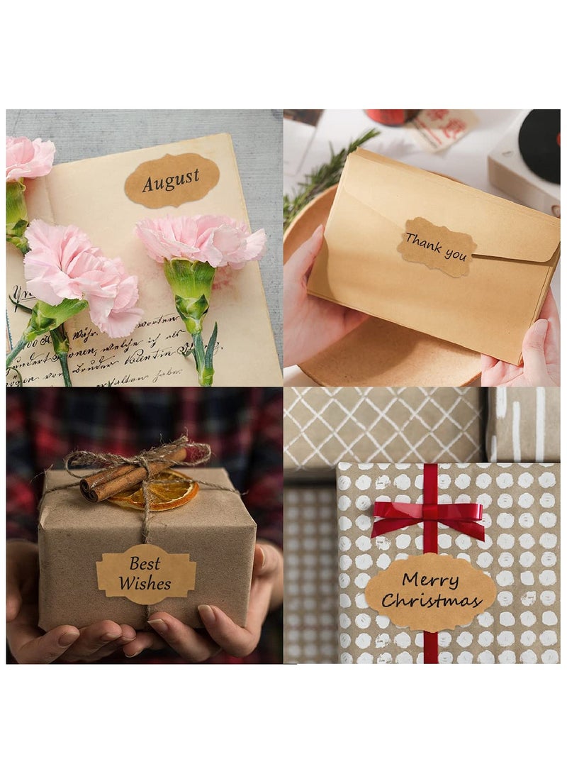 1200 PCS 1.2 x 2 Jar Name Labels, Natural Brown Kraft Paper Sticker Labels, Self-Adhesive Handmade Gift Tags Stickers for Holiday Glass Essential Oil Bottle  Jars Food Craft, 6 Styles - Image 4