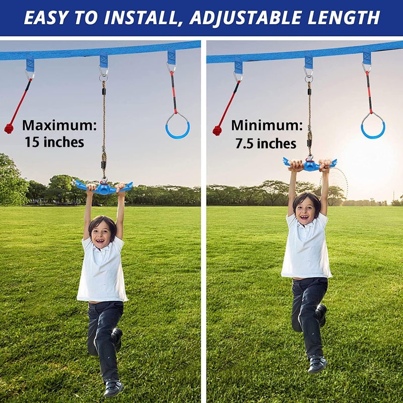 YAMIPROBI Ninja-Twister Swing Spins Set: Slackline Attachments - 360° Handle Twist-Spin Flips Toy Activate Ninja Powers - Ninja Warrior Accessories - Kids Ninja Hang Toys for Playground Backyard - Image 5