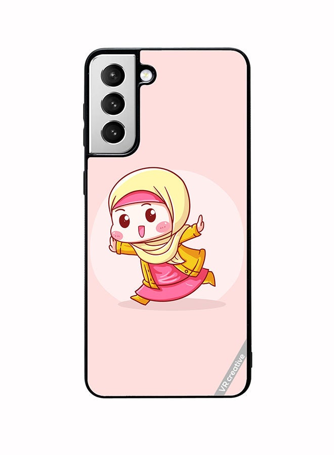 VR CREATIVE Protective Case Cover For Samsung Galaxy S22 5G Cute Lady In Hijab Design Multicolour - Image 1