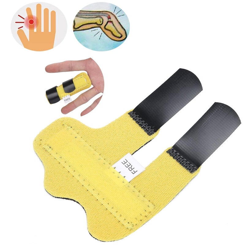 cheekyglo Professional Finger Splints, Finger Sleeves Finger Straightener Finger Strap Finger Support Finger Splint Brace Tendon Release Fingers Straightener Support Trigger Finger Splints(Yellow)Yellow - Image 2