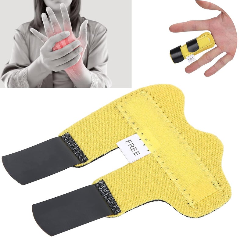 cheekyglo Professional Finger Splints, Finger Sleeves Finger Straightener Finger Strap Finger Support Finger Splint Brace Tendon Release Fingers Straightener Support Trigger Finger Splints(Yellow)Yellow - Image 3