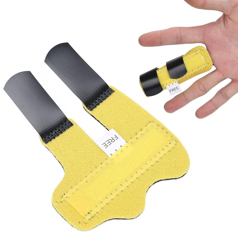 cheekyglo Professional Finger Splints, Finger Sleeves Finger Straightener Finger Strap Finger Support Finger Splint Brace Tendon Release Fingers Straightener Support Trigger Finger Splints(Yellow)Yellow - Image 1