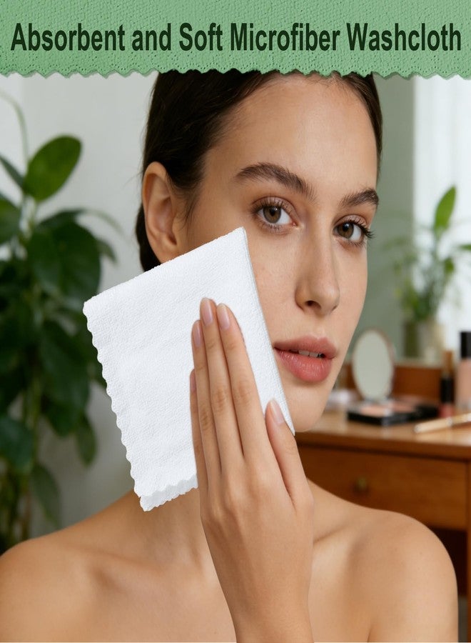 Vyndicca 50 Pack Washcloths Bulk, White Microfiber Face Towels & Hand Towels, Soft, Highly Absorbent, Multi-Purpose Wash Cloths for Bathroom, Spa, Gym, 11x12 Inch - Image 3