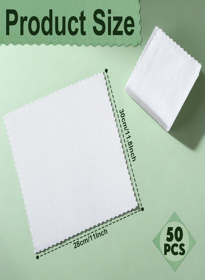 Vyndicca 50 Pack Washcloths Bulk, White Microfiber Face Towels & Hand Towels, Soft, Highly Absorbent, Multi-Purpose Wash Cloths for Bathroom, Spa, Gym, 11x12 Inch - Image 2