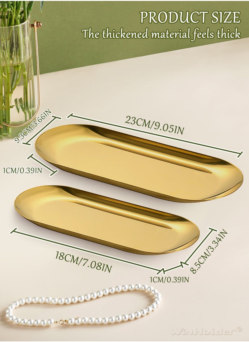 Generic 2 Pack Stainless Steel Towel Tray Holds Candles, Bathroom Soap Dish Tea Tray  - Image 2