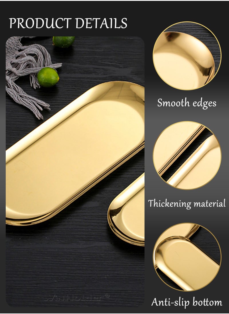 Generic 2 Pack Stainless Steel Towel Tray Holds Candles, Bathroom Soap Dish Tea Tray  - Image 5