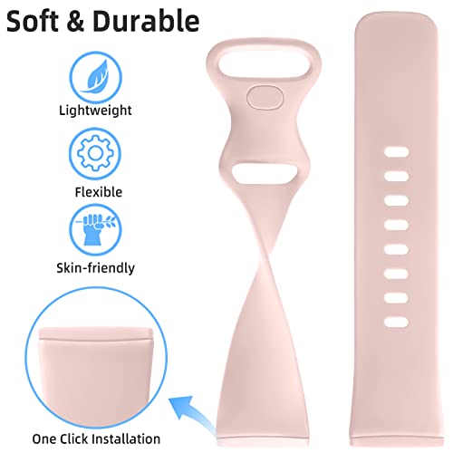 Getino Compatible with Fitbit Sense/Sense 2 Bands/Versa 3/ Versa 4 Bands Women Men, Silicone Sport Accessories, Band for Fitbit Sense/Sense 2/ Versa 4/ Versa 3, Small Lilac/Pink/Lavender/White - Image 5