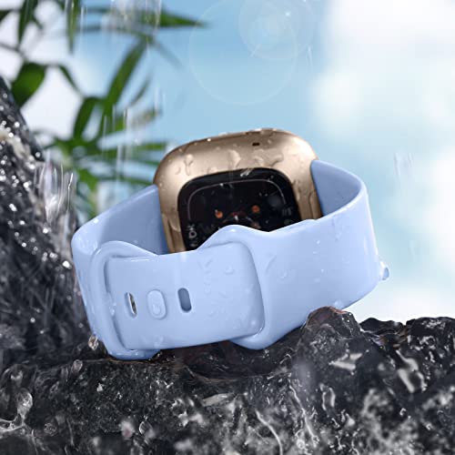 Getino Compatible with Fitbit Sense/Sense 2 Bands/Versa 3/ Versa 4 Bands Women Men, Silicone Sport Accessories, Band for Fitbit Sense/Sense 2/ Versa 4/ Versa 3, Small Lilac/Pink/Lavender/White - Image 3