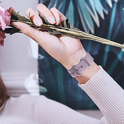 Getino Compatible with Fitbit Sense/Sense 2 Bands/Versa 3/ Versa 4 Bands Women Men, Silicone Sport Accessories, Band for Fitbit Sense/Sense 2/ Versa 4/ Versa 3, Small Lilac/Pink/Lavender/White - Image 2