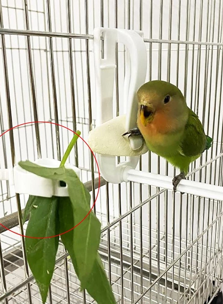 12-Pack White Bird Cage Food Clips - Parrot Fruit and Vegetable Feeders, Fish Bone Snack Forks, Ideal for Bird Treats and Fresh Produce. Perfect for Your Feathered Friends! - Image 5
