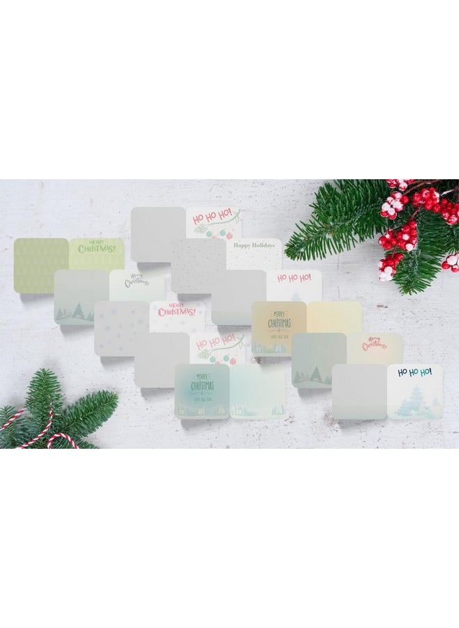 Better Office Products - Mini Christmas Greeting Cards & Envelopes, 3 X 3 Inch, 25 Unique Designs With Red & Green Envelopes, Small Christmas Cards For Gifts (25 Pack) - Image 1
