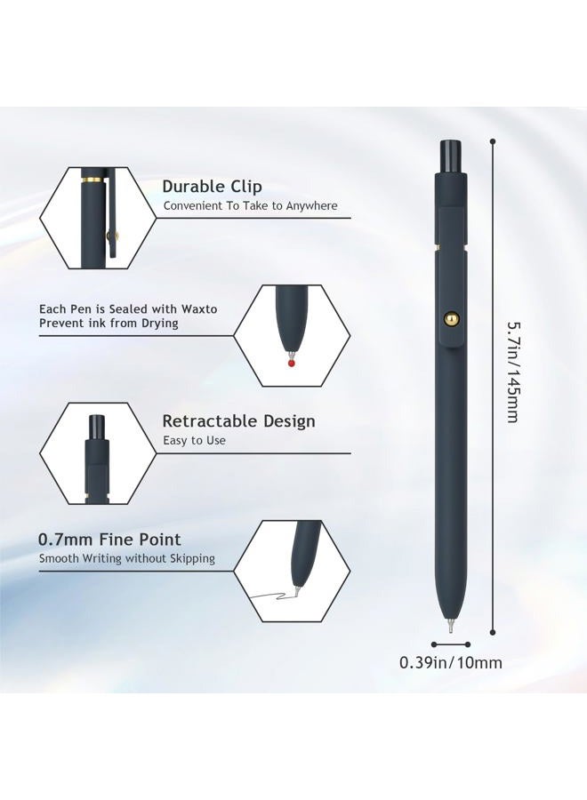 Ddaowanx Gel Pens, 0.7mm Quick Dry Fine Point Smooth Writing Pens, Cute Office School Supplies Gifts for Women (12 Pcs Black White Gray, Black) - Image 3