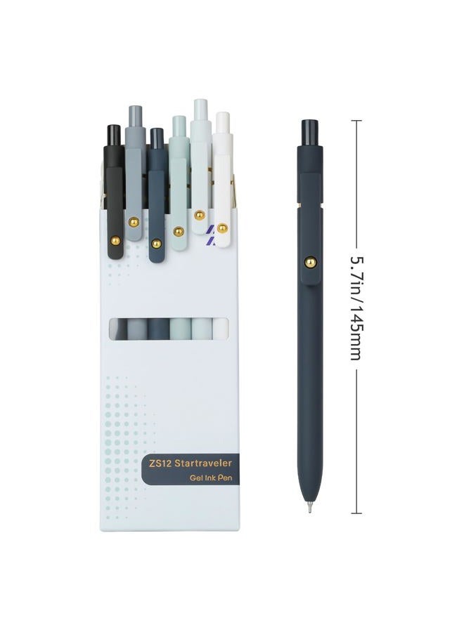 Ddaowanx Gel Pens, 0.7mm Quick Dry Fine Point Smooth Writing Pens, Cute Office School Supplies Gifts for Women (12 Pcs Black White Gray, Black) - Image 2