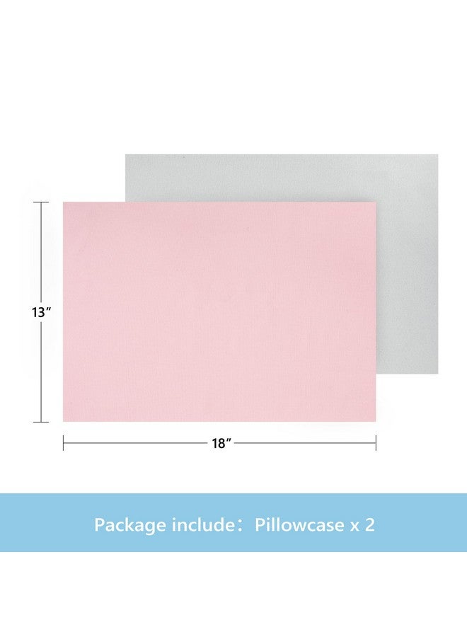 TILLYOU Toddler Pillowcase 2 Pack With Envelope Closure,13" X 18" Silky Soft Microfiber Travel Kids Pillowcase For Boys And Girls,Gray & Pink - Image 2