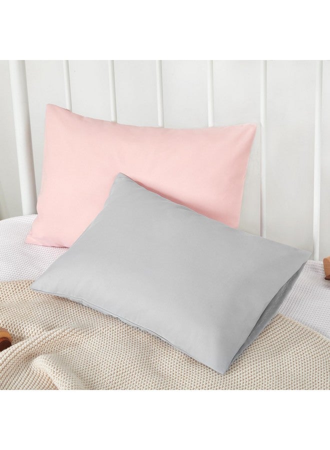 TILLYOU Toddler Pillowcase 2 Pack With Envelope Closure,13" X 18" Silky Soft Microfiber Travel Kids Pillowcase For Boys And Girls,Gray & Pink - Image 5